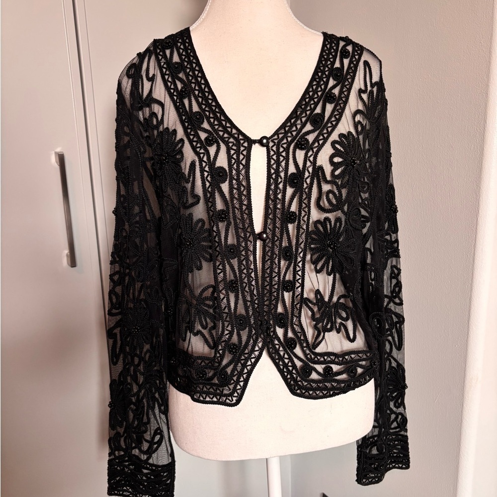 Elegant Black Lace Women Top
